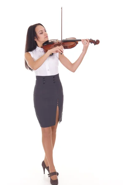 かわいい女の子とヴァイオリン — ストック写真