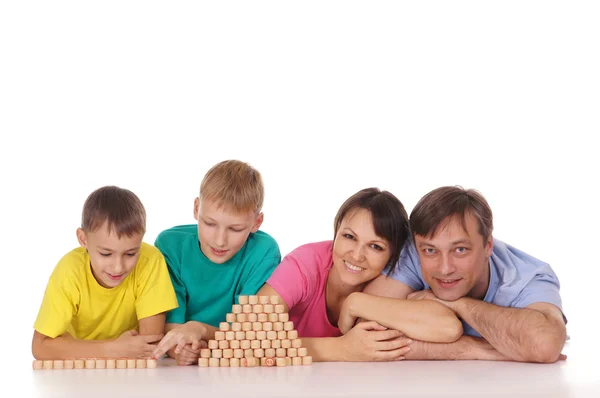 Rodina s hračkami — Stock fotografie