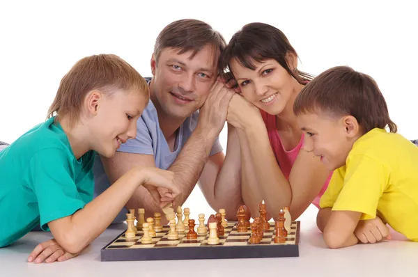 Οικογένεια στο σκάκι — Φωτογραφία Αρχείου