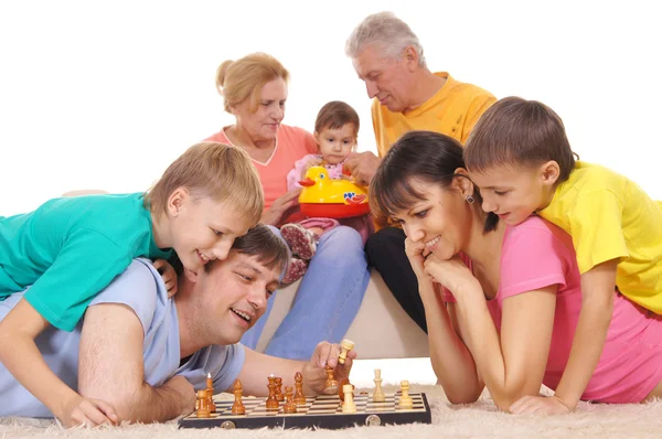 Семья и шахматы — стоковое фото