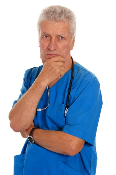 Yaşlı doktor beyaz — Stok fotoğraf