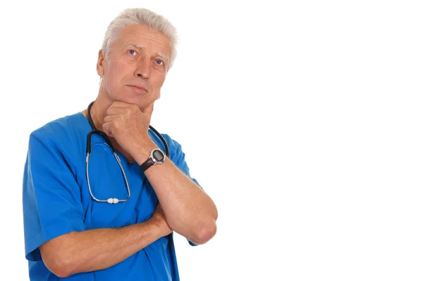 Yaşlı doktor beyaz — Stok fotoğraf