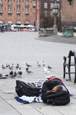 Copenhagen: homeless woman clipart