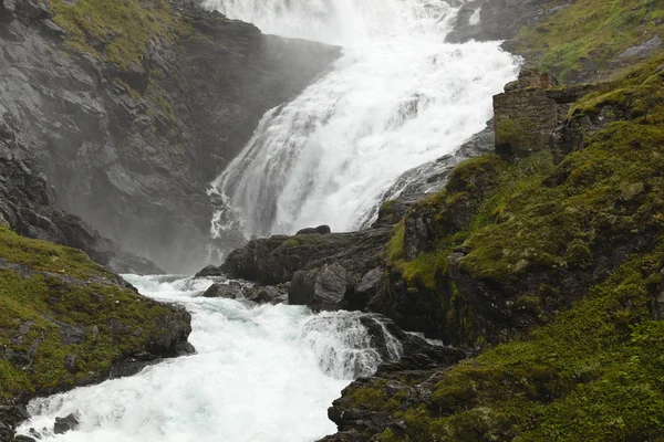 Norwegii: widok wodospadu Kjosfossen zapiera — Zdjęcie stockowe