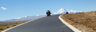 Tibet: mountain road clipart