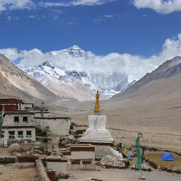 Тибет: монастырь ронгбук Стоковое Изображение
