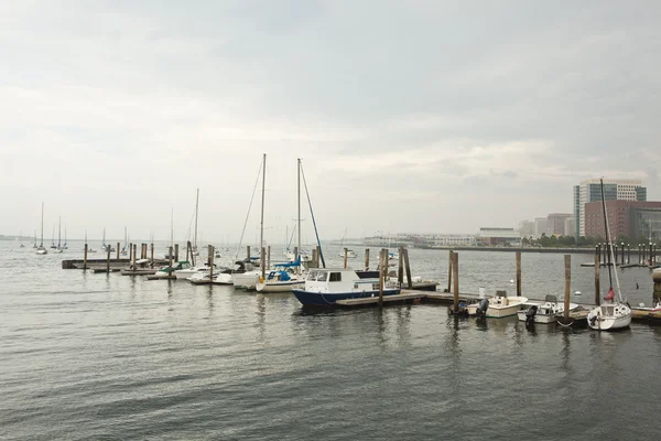 Бостон: човни на Центральної пристані Ліцензійні Стокові Фото