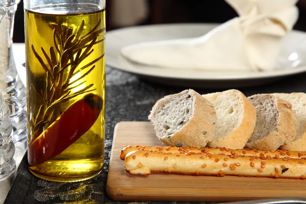 Pan y aceite de oliva — Foto de Stock