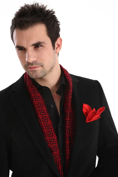 Eleganter schöner Mann im Anzug — Stockfoto