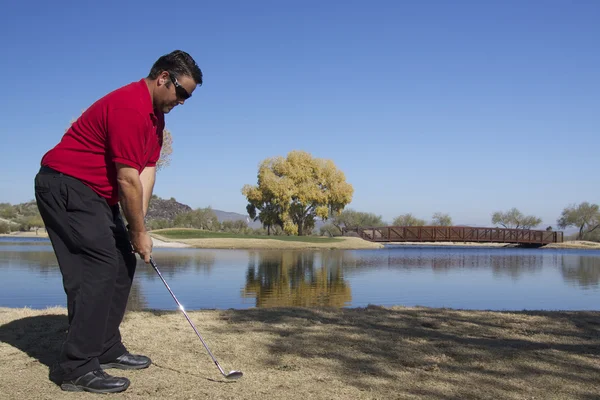 Golfista su T — Foto Stock