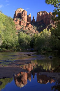 Cathedral Rock Reflected in Oak Creek clipart