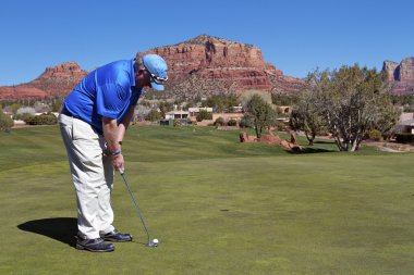 Golfer Hitting His Putt clipart