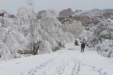 Hiking to Watson Lake Winter clipart