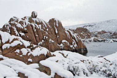 Watson lake Prescott arizona in winter clipart