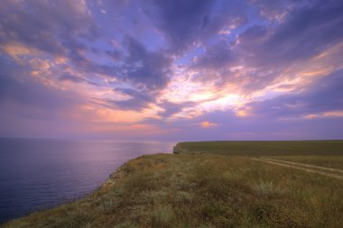 Sea landscape with a heavy sky clipart