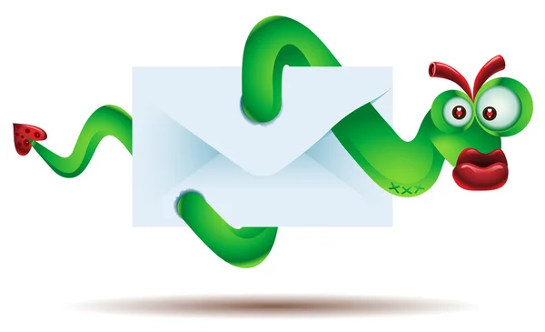 E-posta solucan — Stok Vektör