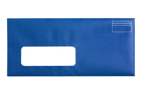 蓝色窗口信封 — 图库照片