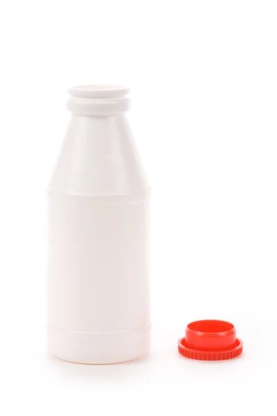 Bílá plastová láhev — Stock fotografie