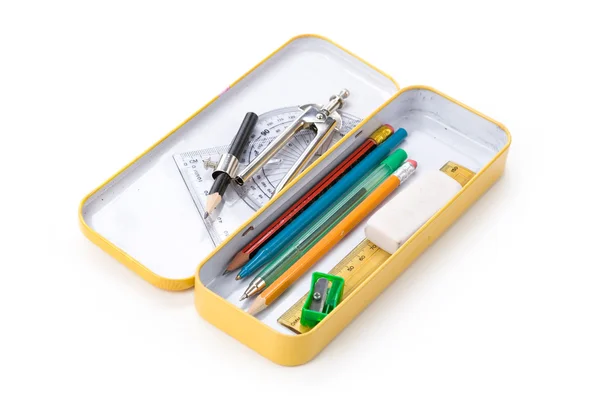 Metal pencil case — Stock Photo, Image