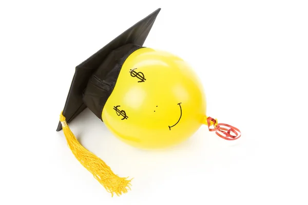 Balloon and Black Mortarboard — Stock Photo, Image