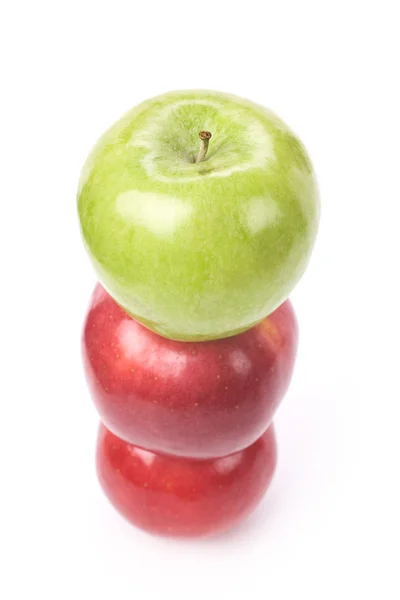 Grüner Apfel roter Apfel — Stockfoto