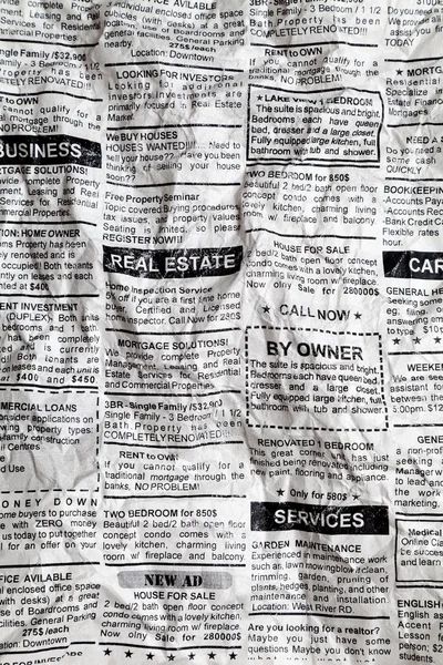 Crumpled Newspaper — Stock Photo, Image
