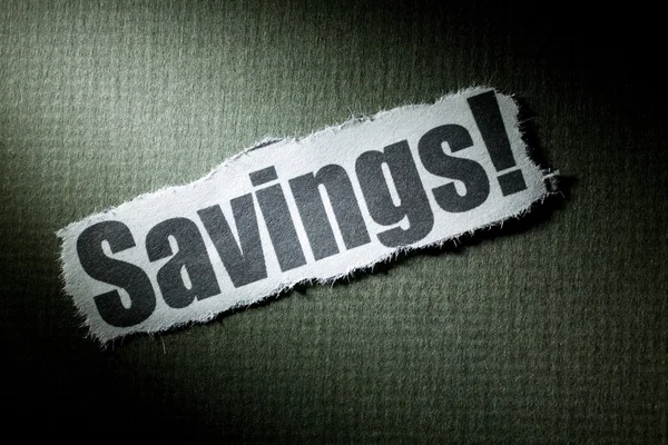 Rubriken besparingar — Stockfoto