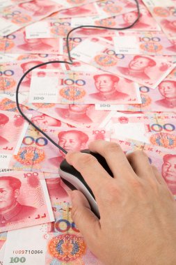 Chinese Yuan and Computer Mouse clipart