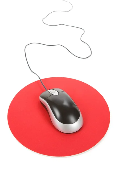 Počítačová myš a podložka — Stock fotografie