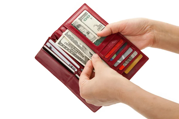 Czerwony portfel — Zdjęcie stockowe