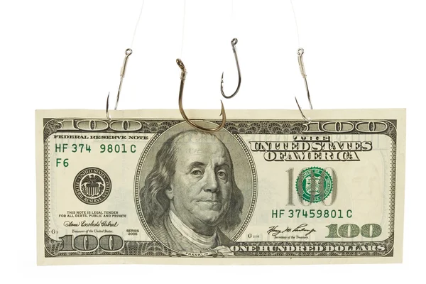 낚시 훅 및 달러 — 스톡 사진