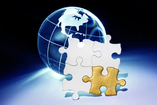 stock image Globe and White Puzzle