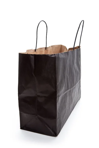 Fekete papír bevásárló táska — Stock Fotó