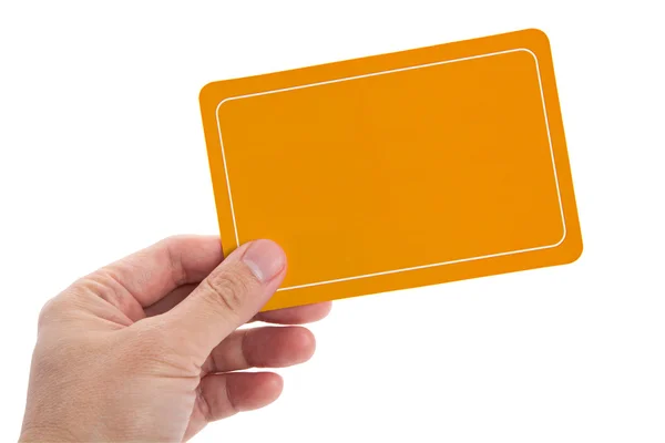 Žlutá karta prázdná — Stock fotografie