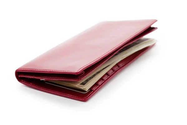 Czerwony portfel — Zdjęcie stockowe