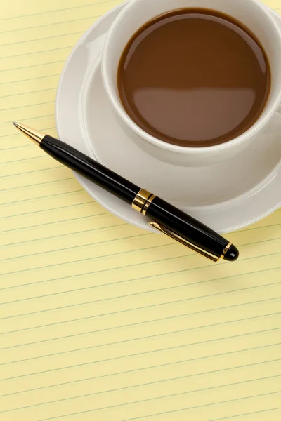 Φλιτζάνι καφέ και σημειώσεις — Φωτογραφία Αρχείου