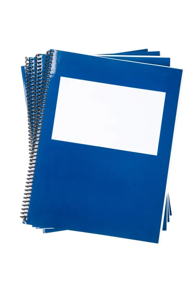 Modré školní učebnice — Stock fotografie