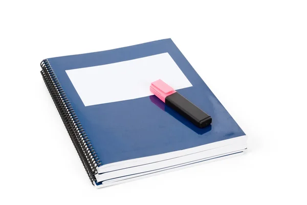 Livro didático da escola azul — Fotografia de Stock