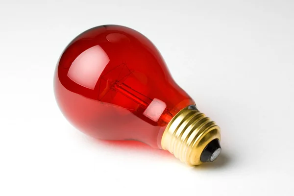 Piros lámpa izzó — Stock Fotó