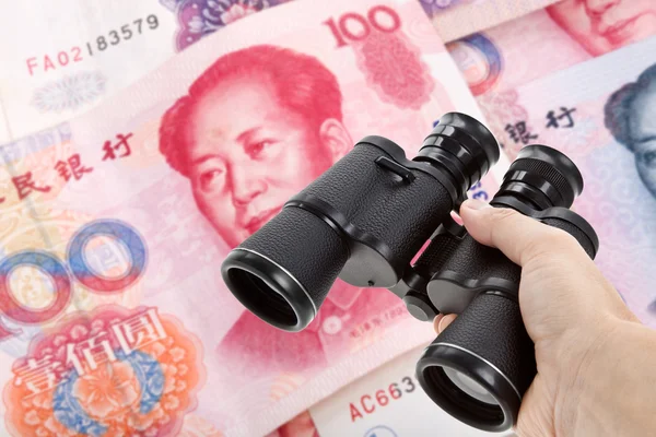 Dürbün ve Çin yuan — Stok fotoğraf