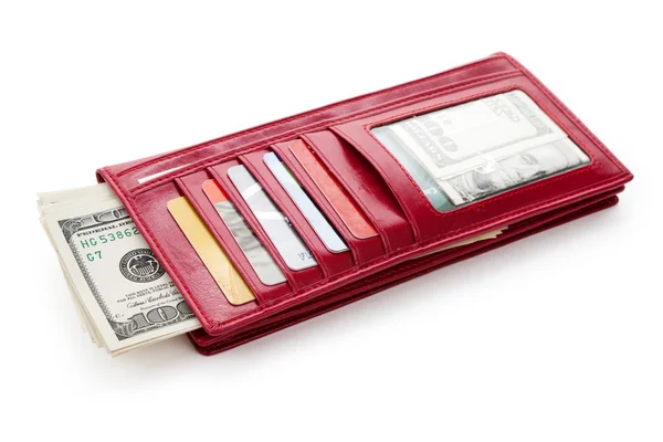 Kırmızı cüzdan — Stok fotoğraf
