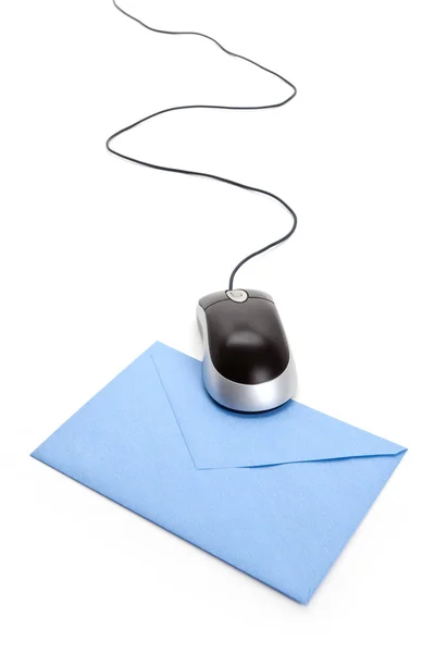 Envelope e mouse de computador — Fotografia de Stock