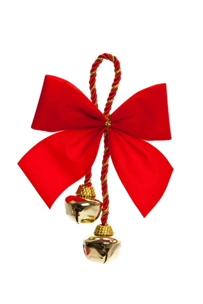 Christmas Bells and ribbon — Stock Photo, Image