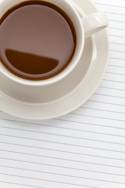 Xícara de café e notas — Fotografia de Stock