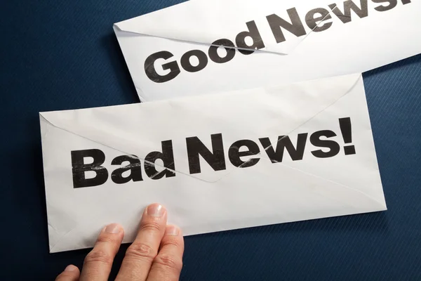 Goda nyheter och dåliga nyheter — Stockfoto