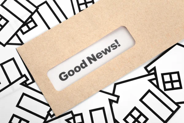 Good News and Home Sign — Stock Photo, Image