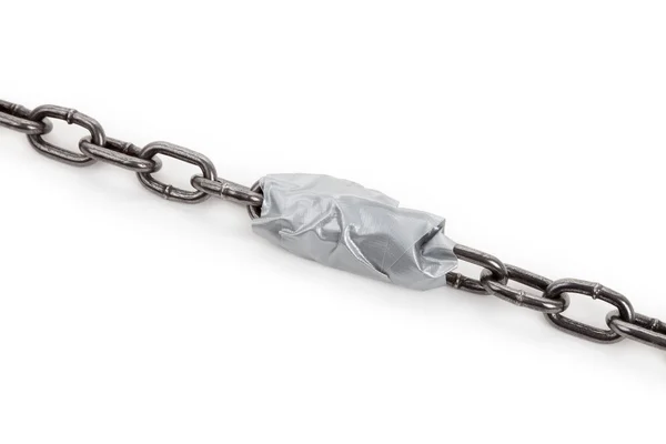 Řetěz a izolační páska — Stock fotografie