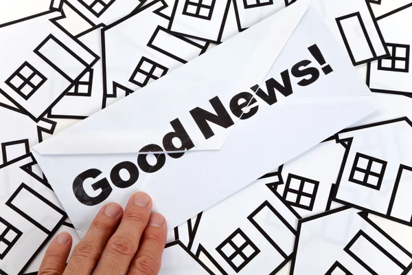 Good News and Home Sign — Stock Photo, Image