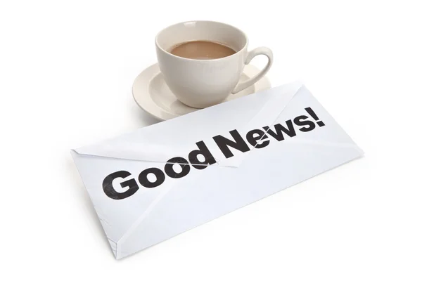 Good News and Coffee Cup — Stock Photo, Image