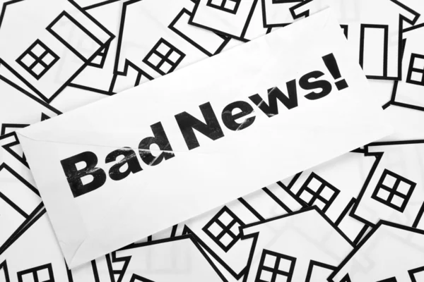 Bad News and Home Sign — Stock Photo, Image